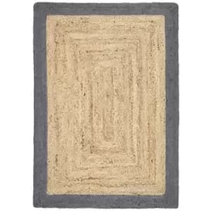 Image of Origins Jute Border Rug Grey 120 x 170cm