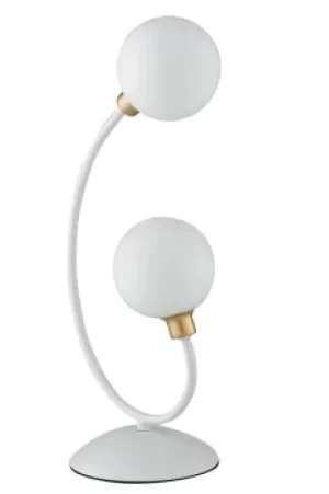 Image of Aida Twin Globe Table Lamp, White, Gold, G9