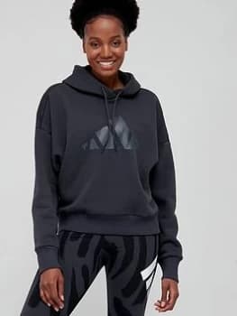 Image of adidas Future Icons Feel Fierce Hoodie - Dark Grey Size M Women