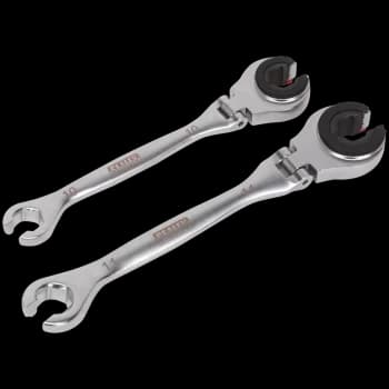 Image of Sealey 2 Piece Ratcheting Brake Pipe Spanner Set
