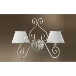 Image of Vivienne 2 Light Wall Lamp With Shade, White