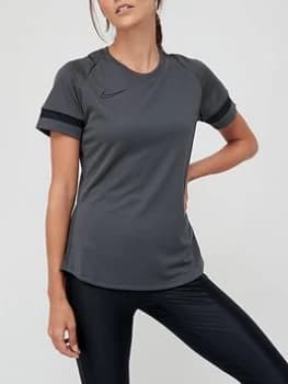 Image of Nike Womens Academy 21 Dry T-Shirt - Black/Grey, Black/White, Size S, Women