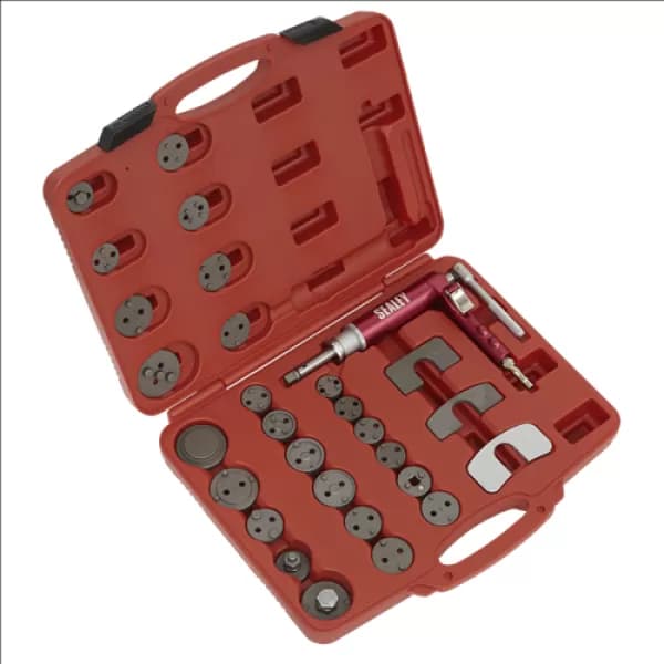 Image of Genuine SEALEY VS0286 Air Operated Brake Piston Wind-Back Tool Kit 29pc
