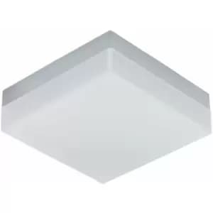 Image of Loops - IP44 Outdoor Wall Light White Plastic 8.2W Built in LED Porch Lamp