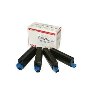 Image of Oki CyanMagentaYellowBlack Laser Toner Ink Cartridges High Yield Rainbow Pack