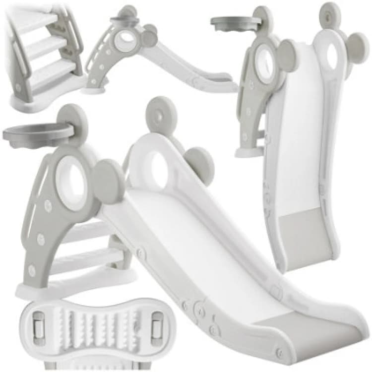 Image of Tectake Slide Joy - With Basketball Hoop, Foldable, Indoor And Outdoor Use, Load Capacity 50 Kg - Grey