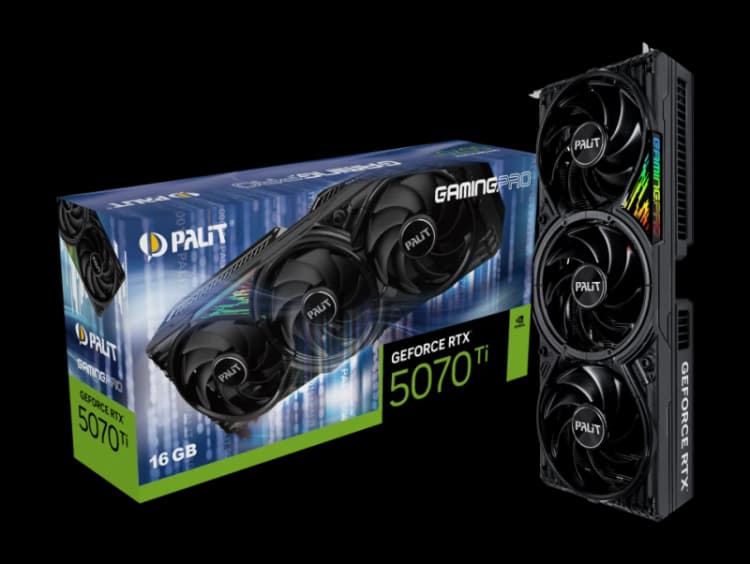 Image of Palit GeForce RTX 5070 Ti GAMINGPRO 16GB GDDR7 Graphics Card - NE7507T019T2-GB2031A