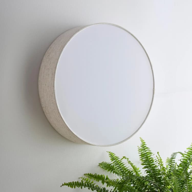 Image of K Living Capri 38cm 2 Light Linen Drum Shade Natural unisex One Size