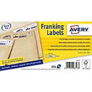 Image of AVERY Franking Labels FL17 Brown Kraft Self Adhesive 140 x 38mm 500 Labels