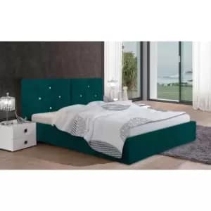 Image of Cubana Bed Double Plush Velvet Green