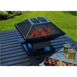 Image of Groundlevel Portable Firepit w/ BBQ Grill - Black