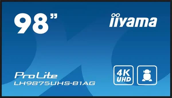 Image of iiyama iiyama PROLITE Digital A-board 2.49 m (98") LED WiFi 500 cd/m 4K Ultra HD Black Built-in processor Android 11 24/7 LH9875UHS-B1AG