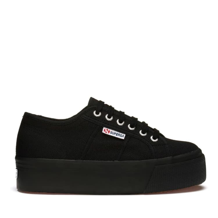 Image of Superga Womens 2790 Linea Chunky Platform Trainers Shoes - UK 8 Black female GDE2634FBK8