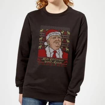 Image of Make Christmas Great Again Womens Christmas Sweatshirt - Black - L - Black