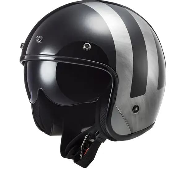 Image of LS2 OF601 Bob II Lines Black Jeans 06 Jet Helmet Size L