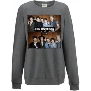 Image of The Beatles Drop T Logo Ladies Blue Cropped Sweatshirt: La