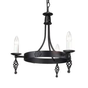 Image of Belfry Chandelier 3 Light Black Finish, E14