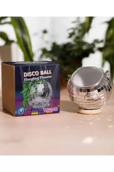 Image of Disco Ball Medium Hanging Planter - Silver