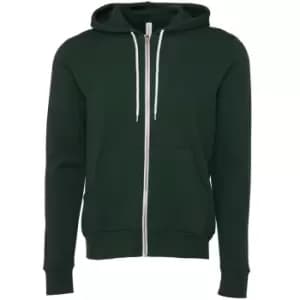 Image of Bella + Canvas Adults Unisex Full Zip Hoodie (L) (Forest Green)