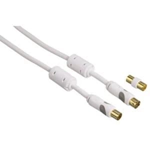 Image of Thomson Antenna Cable, coax plug - coax socket, ferrite, 5.0 m, 95 dB, white