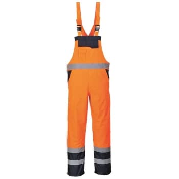 Image of Portwest - S489ORRXXXL - sz 3XL Contrast Bib & Brace - Lined - Orange