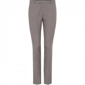 Image of Label Lab Kruger Skinny Fit Grey Texture Suit Trouser - Grey