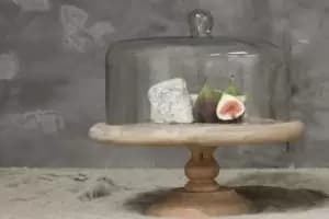 Image of Nkuku Recycled Glass Dome Cake Stand Serveware Brown 35 x 35.5cm (Diameter)