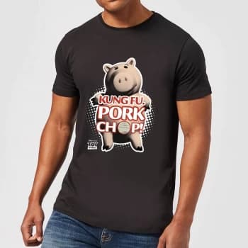Image of Toy Story Kung Fu Pork Chop Mens T-Shirt - Black - 5XL