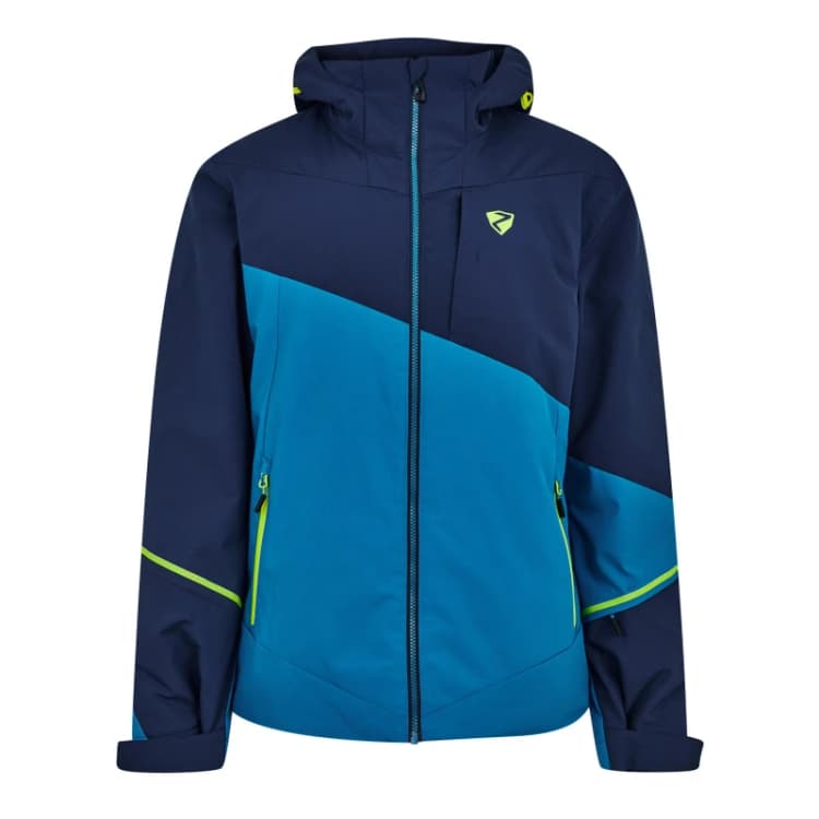 Image of Ziener Mens Timpa Weather-Resistant Ski Jacket Blue male Small