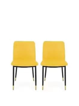 Image of Julian Bowen Set Of 2 Delaunay Dining Chairs - Mustard
