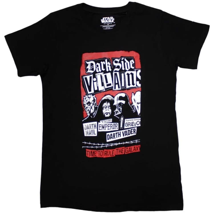 Image of Star Wars Dark Side Villains T Shirt Black unisex