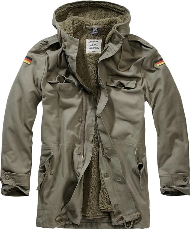Image of Brandit BW Parka Flag Jacket, green, Size 3XL