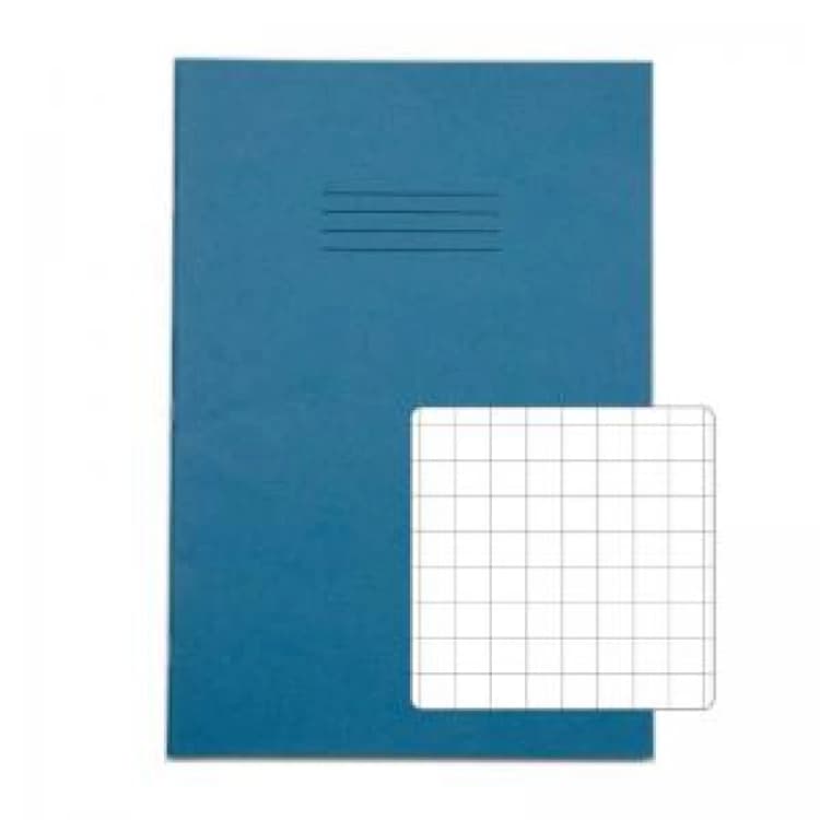 Image of Rhino A4 Exercise Book 64 Page 10mm Squares S10 Light Blue (Pack...