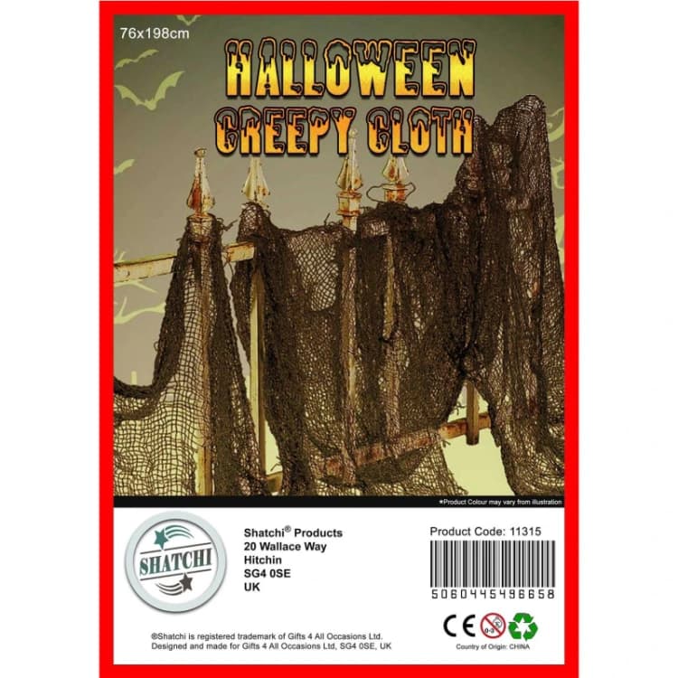 Image of Shatchi 50x Large Black Mesh Halloween Decoration Cloth - Party Accessories Black Unisex
