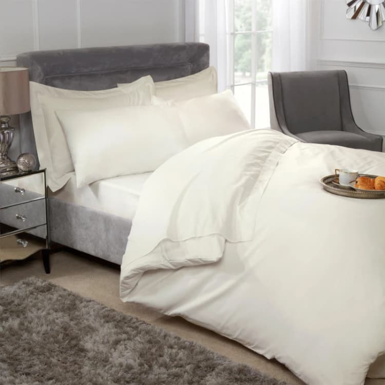 Image of 200 Thread Count Luxury Egyptian Cotton Duvet Cover in Cream - Single Bed - TJ Hughes D5050238071919
