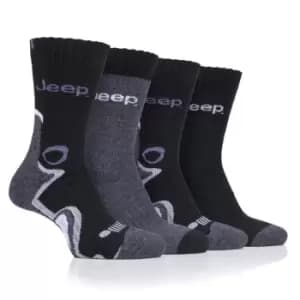 Image of Jeep 4 Pack Performance Boot Socks Mens - Black