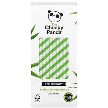 Image of The Cheeky Panda Plastic Free Biodegradable Bamboo Straws - Green