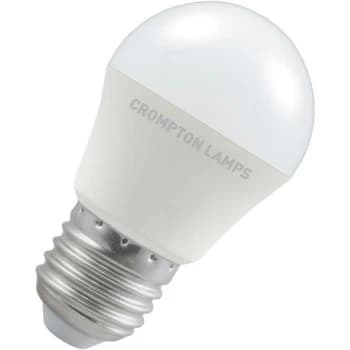 Image of Lamps LED Golfball 5W ES-E27 Dimmable (40W Equivalent) 6500K Daylight Opal 470lm ES Screw E27 Round Frosted Light Bulb - Crompton