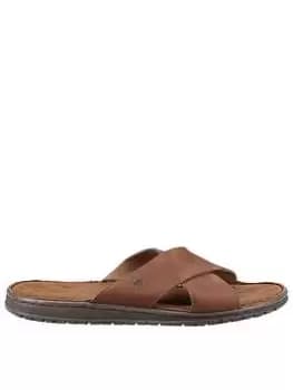 Image of Hush Puppies Nile Cross Over Sandal, Brown, Size 7, Men
