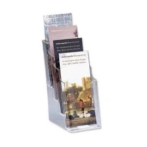 Image of Multi-tier Literature Display Holder 1/3xA4 Clear for Wall or Desktop with 4 Pockets