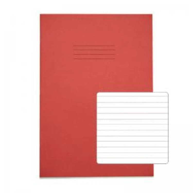 Image of RHINO A4 Handwriting Book 40 Pages 20 Leaf Red Wide-Ruled 6mm Lines VTSRVEX3346208