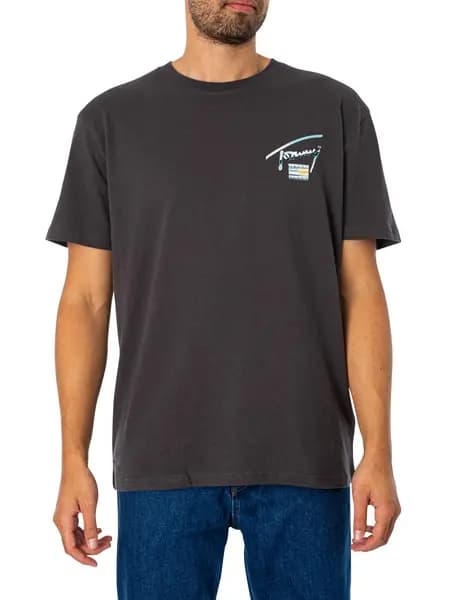 Image of Tommy Jeans Metallic AOP Cotton-Jersey T-Shirt - L