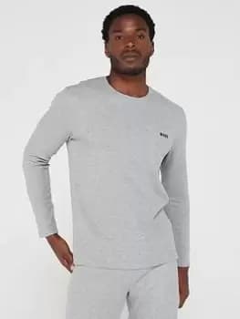 Image of BOSS Bodywear Waffle Long Sleeve Lounge Top, Black, Size S, Men