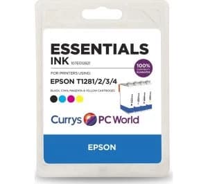 Image of Essentials E128 Cyan Magenta Yellow and Black Epson Ink Cartridges Multipack