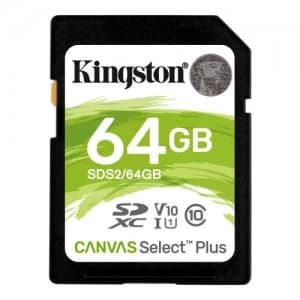 Image of Kingston Canvas Select Plus C10 UHSI SDXC Class 10 UHS-I 4K 100MBs 64GB SD Card