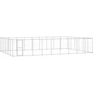 Image of Vidaxl - Outdoor Dog Kennel Galvanised Steel 65.34 m² Silver