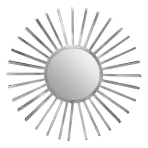 Image of Interiors By Ph Silver Finish Sun Wall Mirror