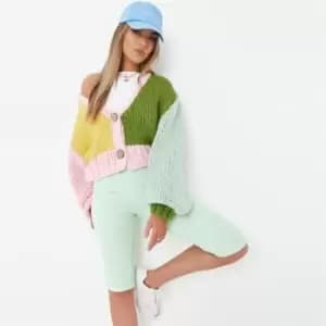 Image of Missguided Ribbed Extreme Stirrup Legging - Green