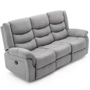 Image of Seattle Fabric 3 Seater Electric Sofa - Grey