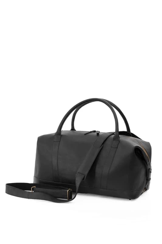 Image of PRIMEHIDE 'Rica' Leather Travel Holdall Black
